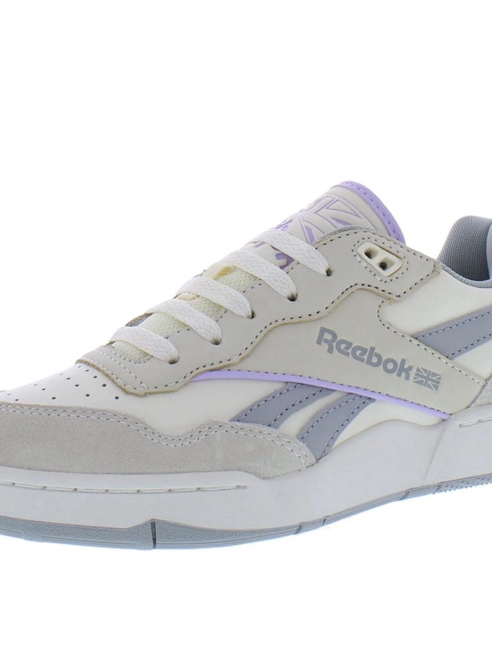 Reebok NWOT BB 4000 II Clay White Sneaker with Lavender and Light Gray Accents